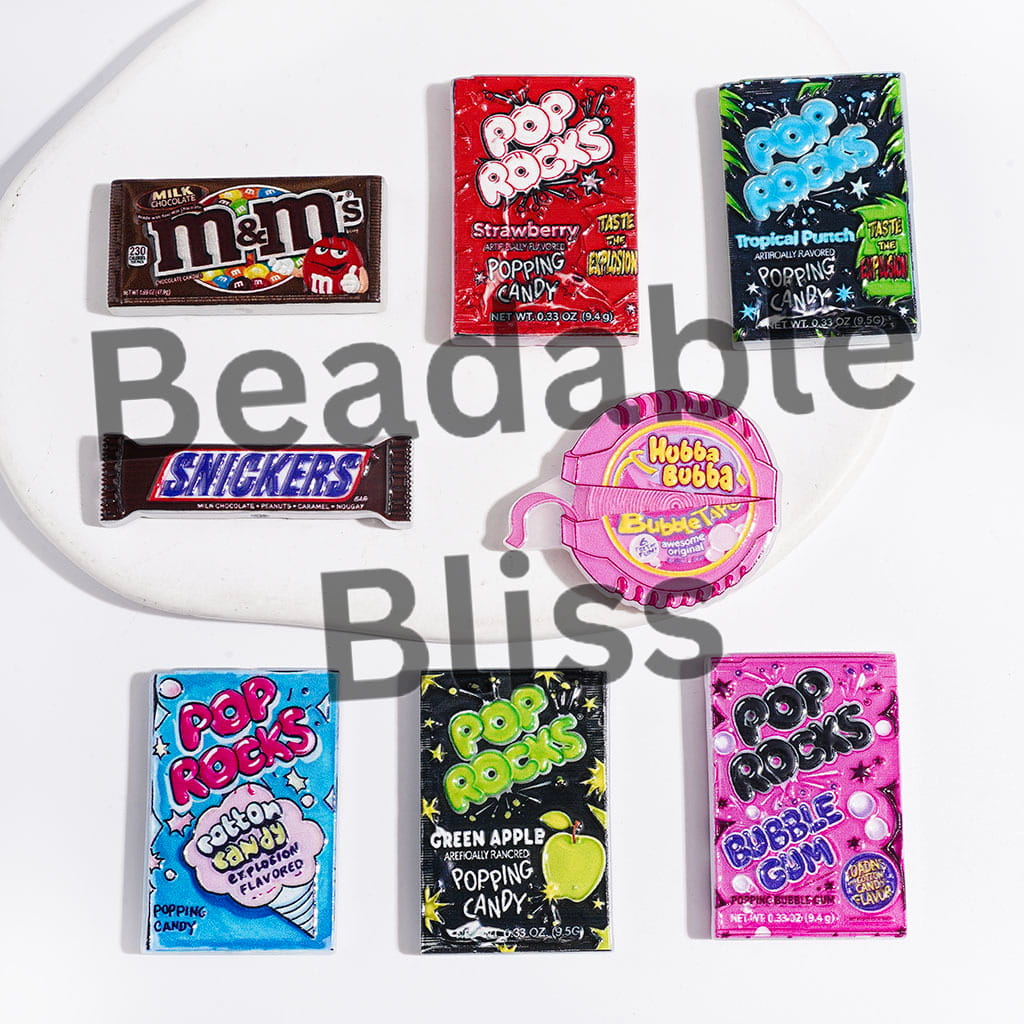 Acrylic Beads with Various Kind Candy Packaging Bag, Random Mix