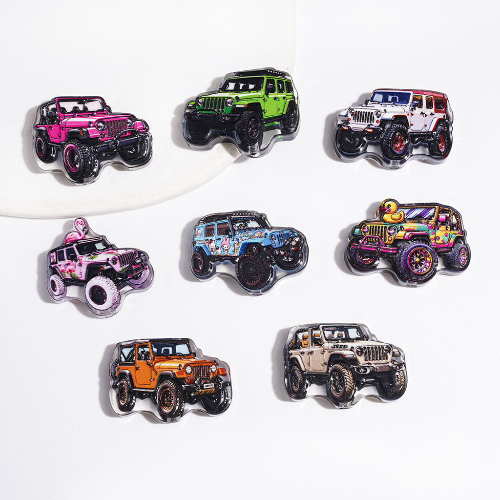 Semi-Clear Acrylic Beads Cross Country Vehicle, Charming Girlish Style Random Mix