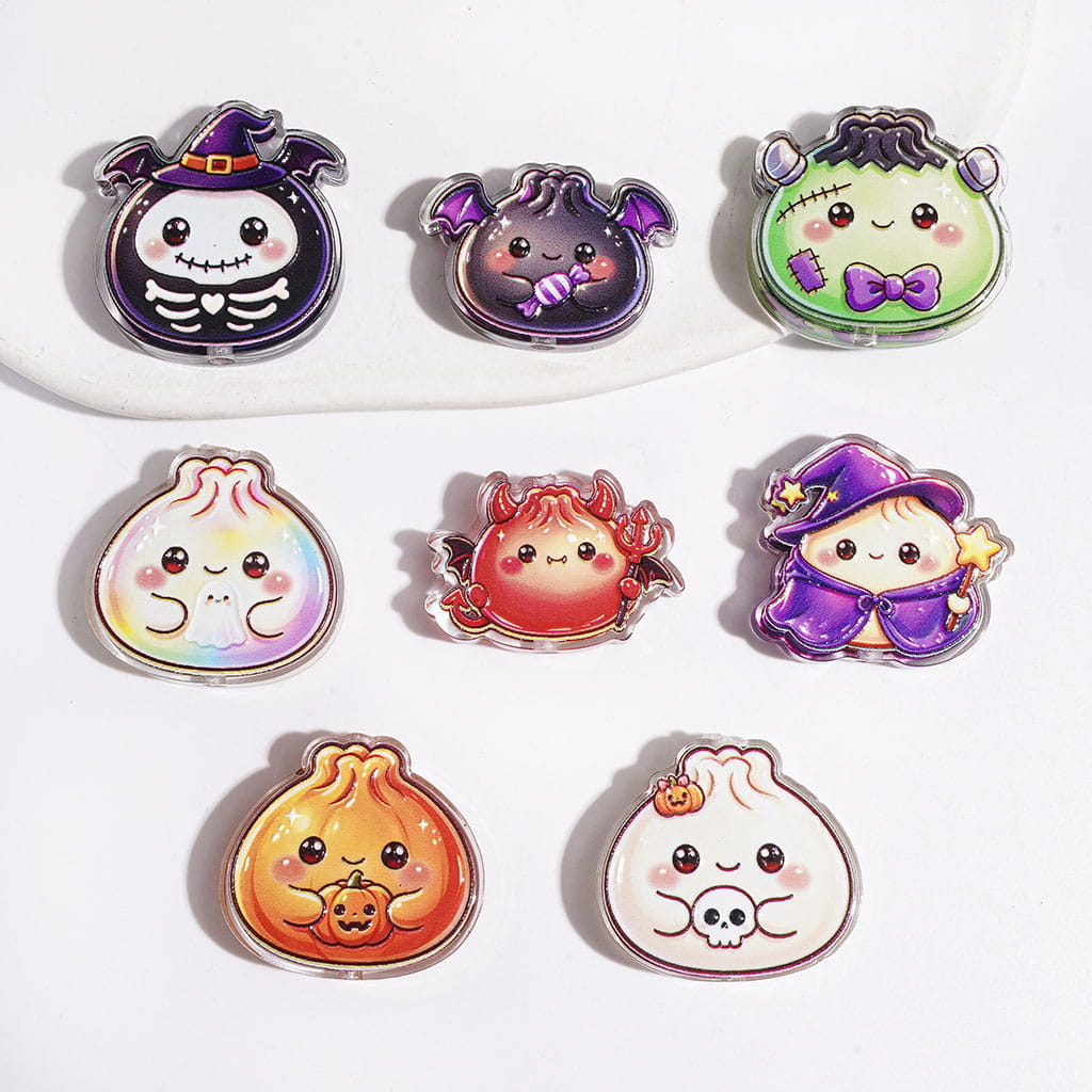 Halloween Cute Dumpling Series Acrylic Beads, Random Mix