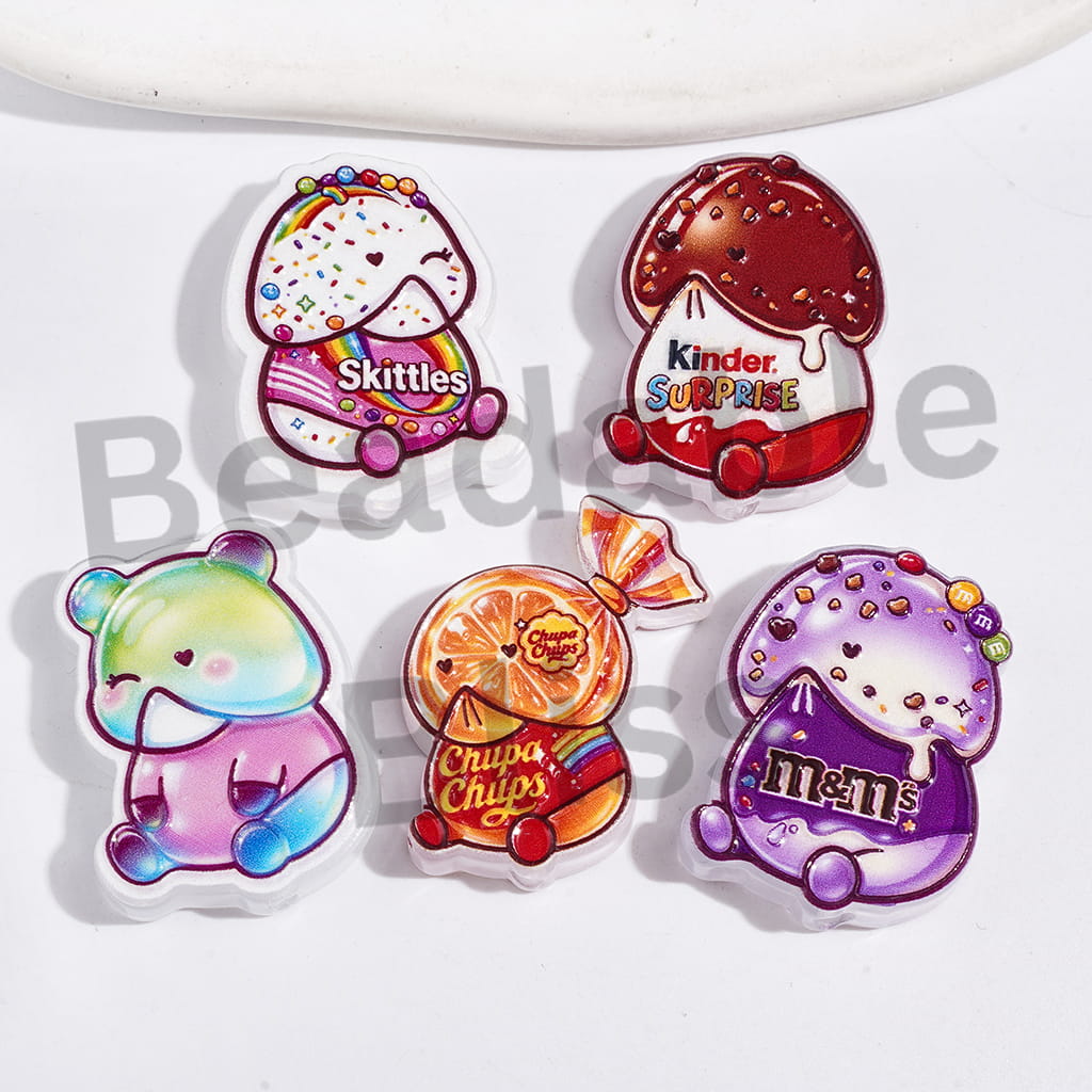 Man Exclusive Theme in Candy Series Acrylic Beads, Random Mix