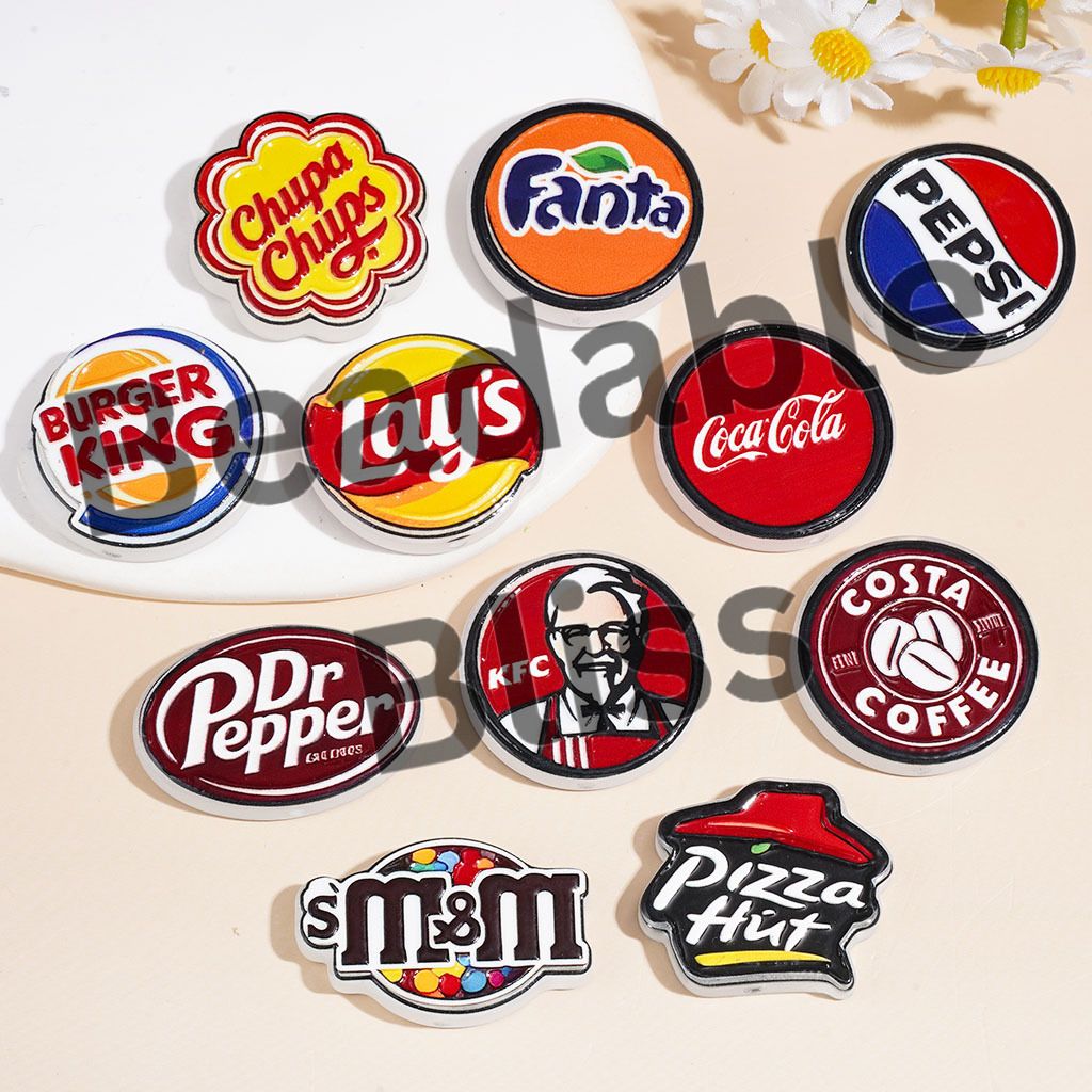 Fast Food & Candy Chip & Soda Drink & Snack Series Acrylic Beads, Various Shapes, Random Mix