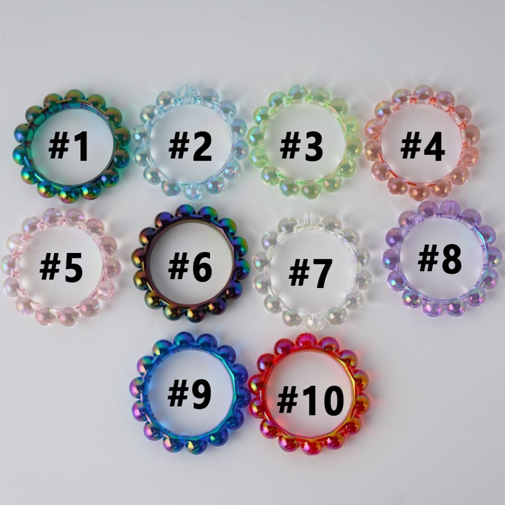 UV Coating Translucent Colorful Acrylic Loop Ring Beads, Around 43MM, Please Read the Description