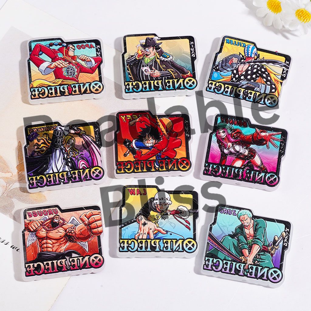 Acrylic Beads Japanese Anime Pirate Crew Character Series, Random Mix