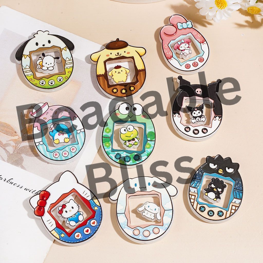 Acrylic Beads Frog Dog Cat Penguin Adorable Character Series, Electronic Pet Game Machine Set Collection, Random Mix