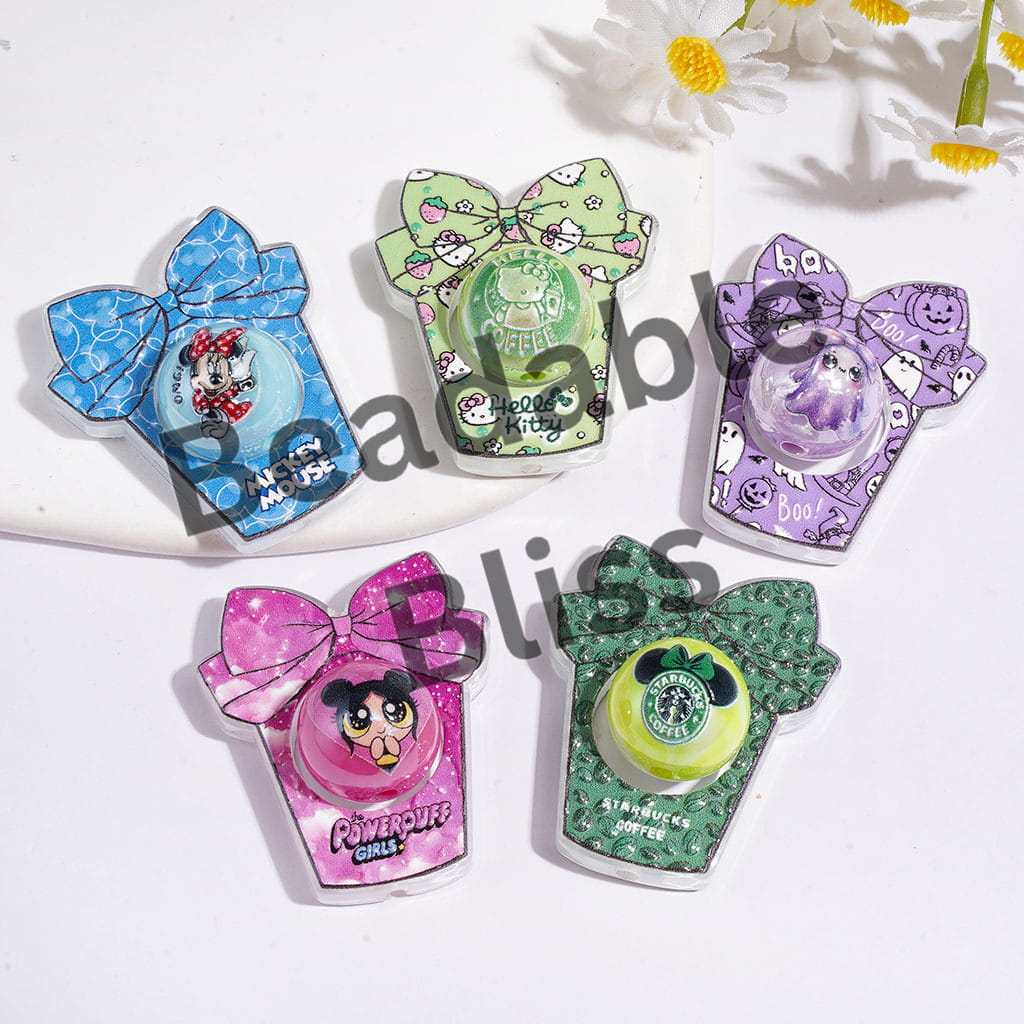 Halloween Coffee Cartoon Characters Series Acrylic Beads, Coffee Cup Frame with Bowtie & Round Beads, Random Mix (The Round Beads is 16MM)
