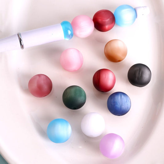 Frosted Matte Cat Eye Round Acrylic Beads, 16MM, Please Read the Description