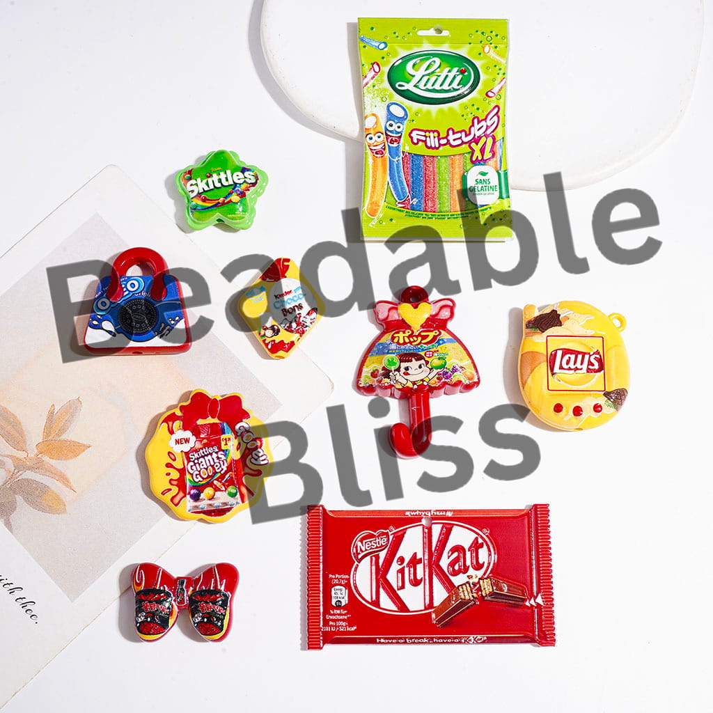 Potato Chips Soft Drink Candy Chip Cookies Series Acrylic Beads and Pendants, Random Mix