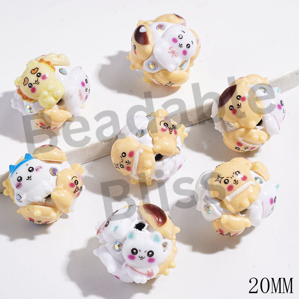 Lovely Little Critter Series and AB Rhinestones Clay Beads, 20MM