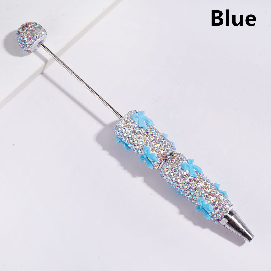 Beadable Clay Pens with Cute Bowtie AB Rhinestones Covered the Entire Pen