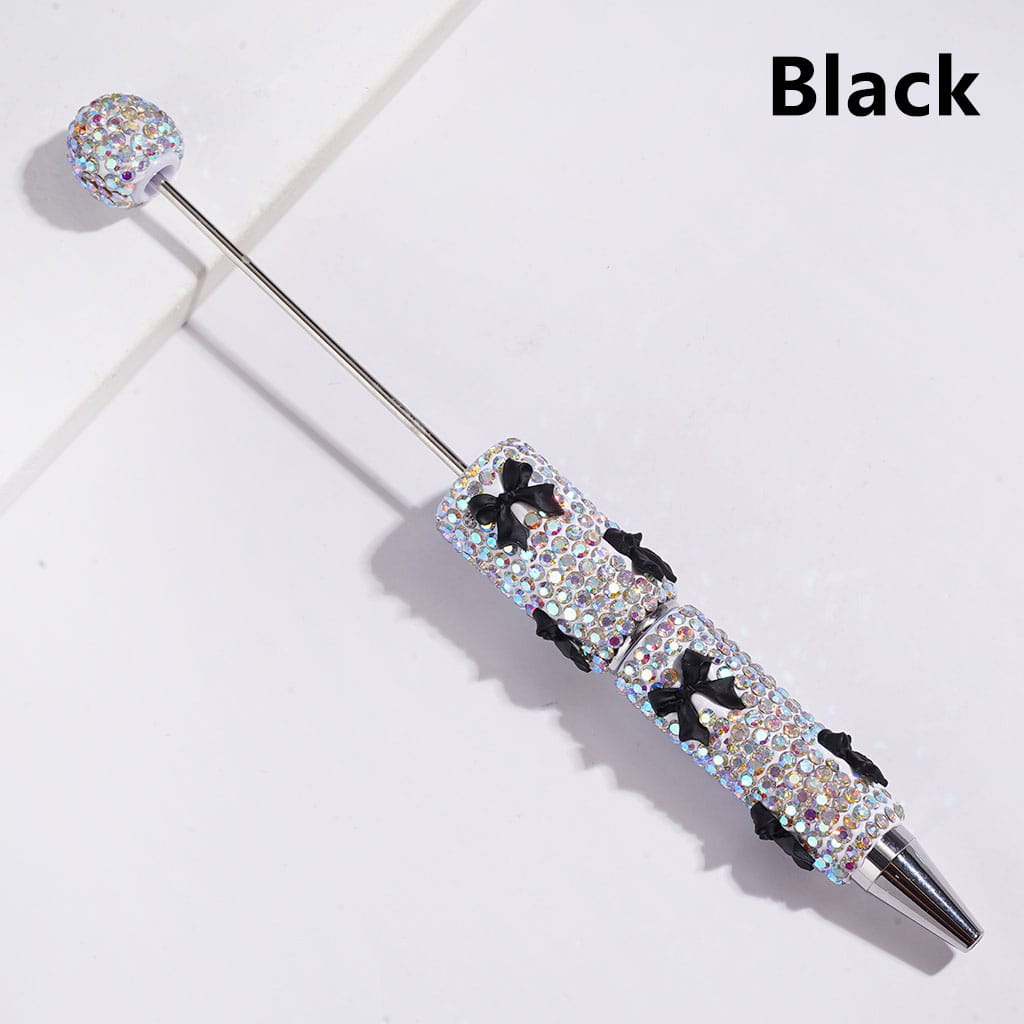 Beadable Clay Pens with Cute Bowtie AB Rhinestones Covered the Entire Pen