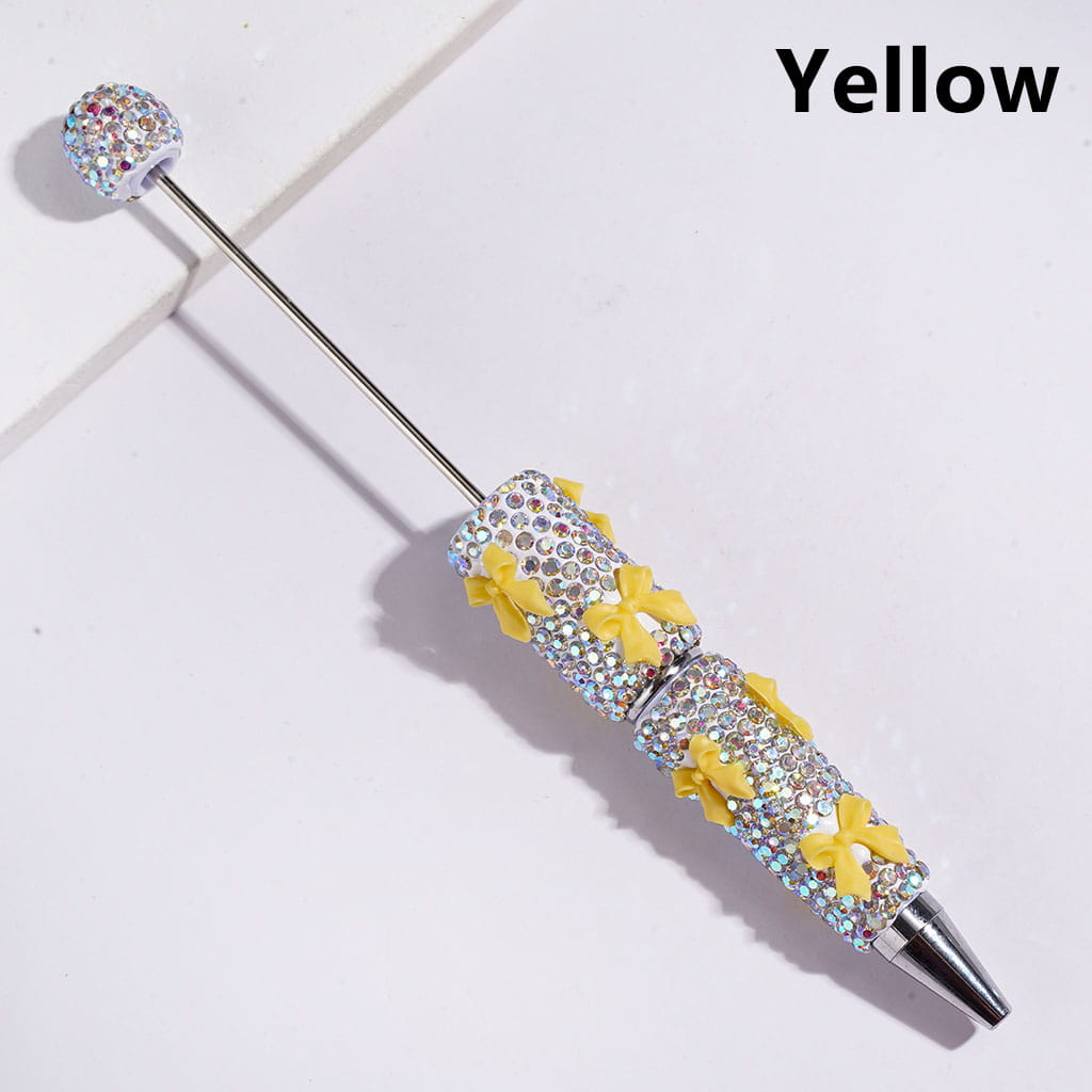 Beadable Clay Pens with Cute Bowtie AB Rhinestones Covered the Entire Pen