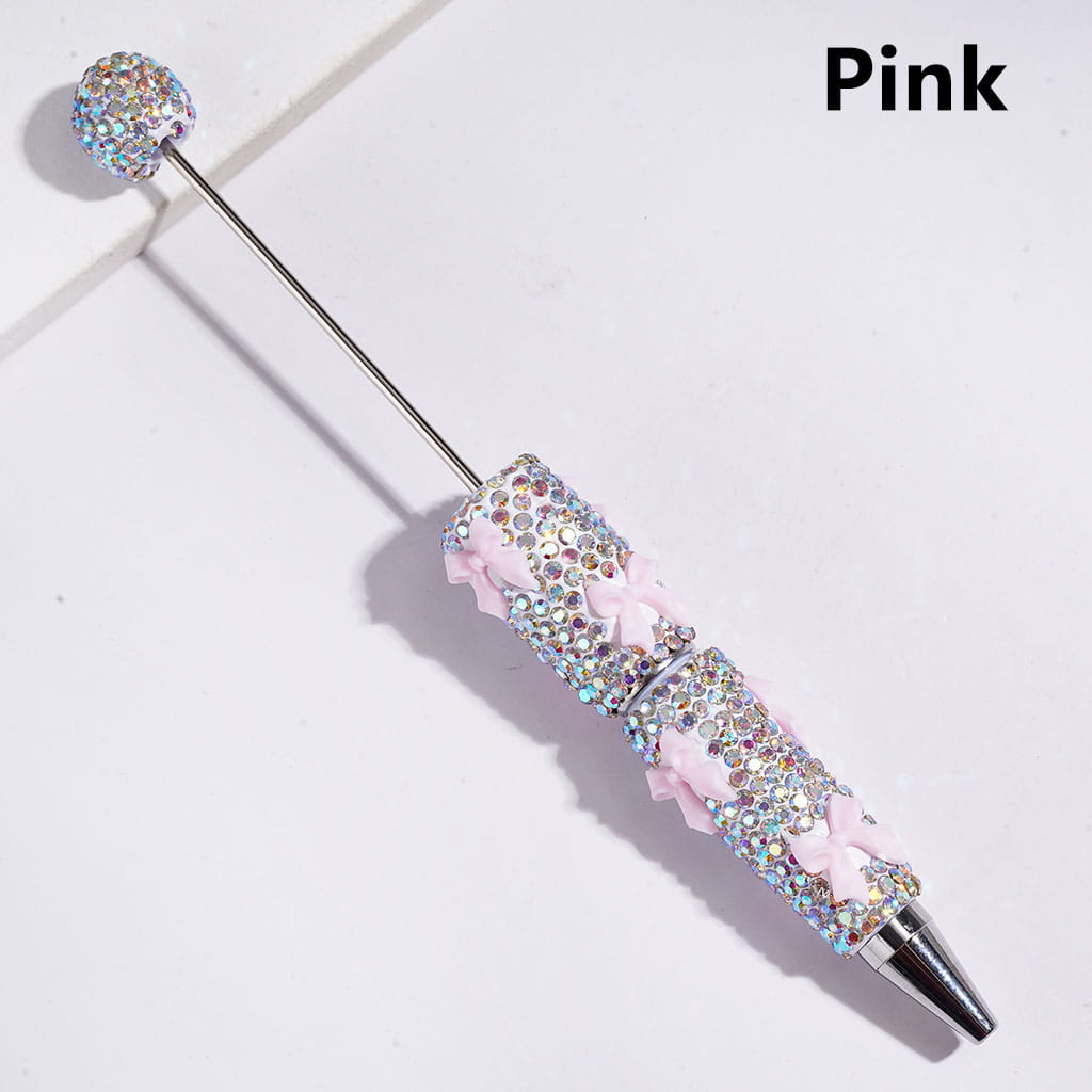 Beadable Clay Pens with Cute Bowtie AB Rhinestones Covered the Entire Pen