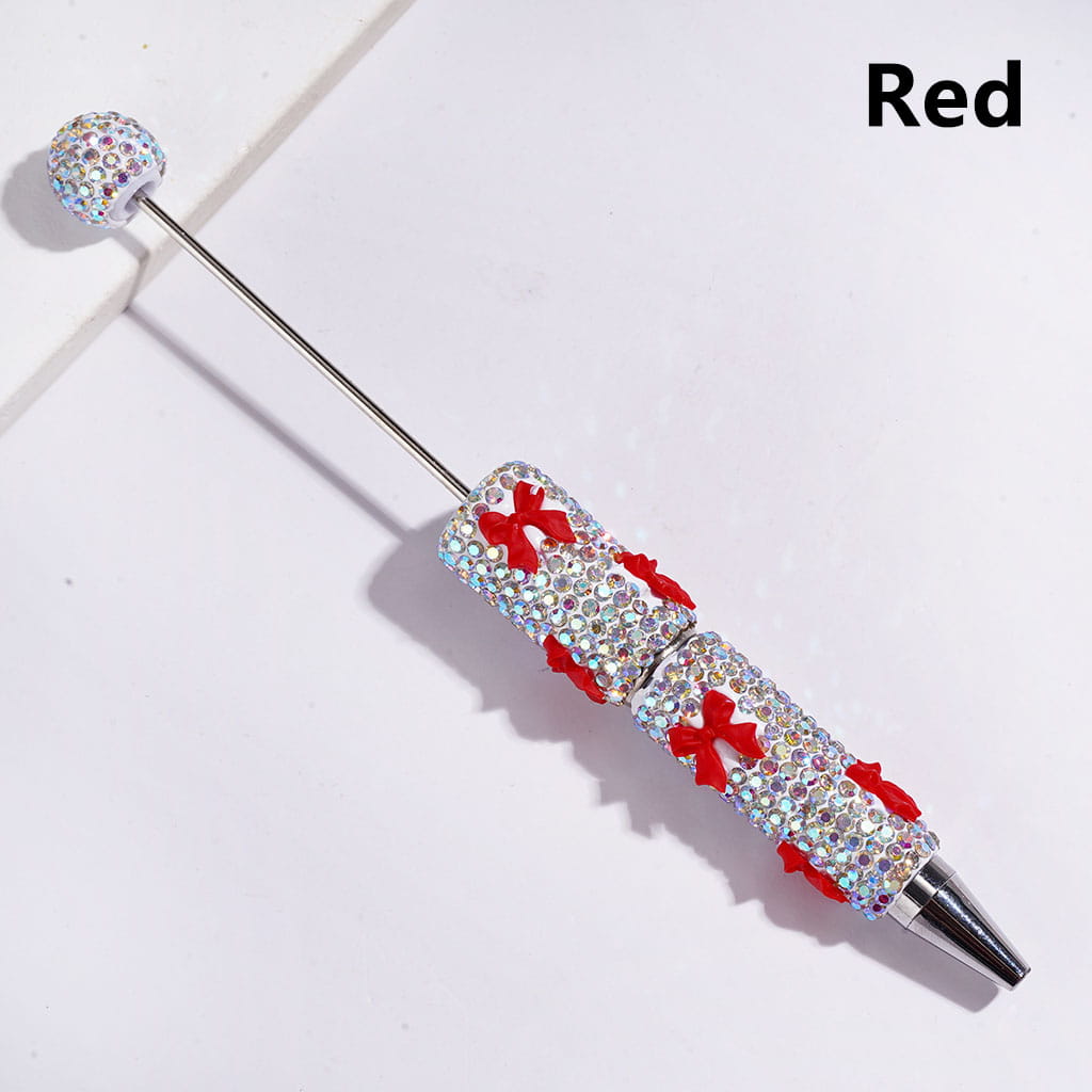 Beadable Clay Pens with Cute Bowtie AB Rhinestones Covered the Entire Pen
