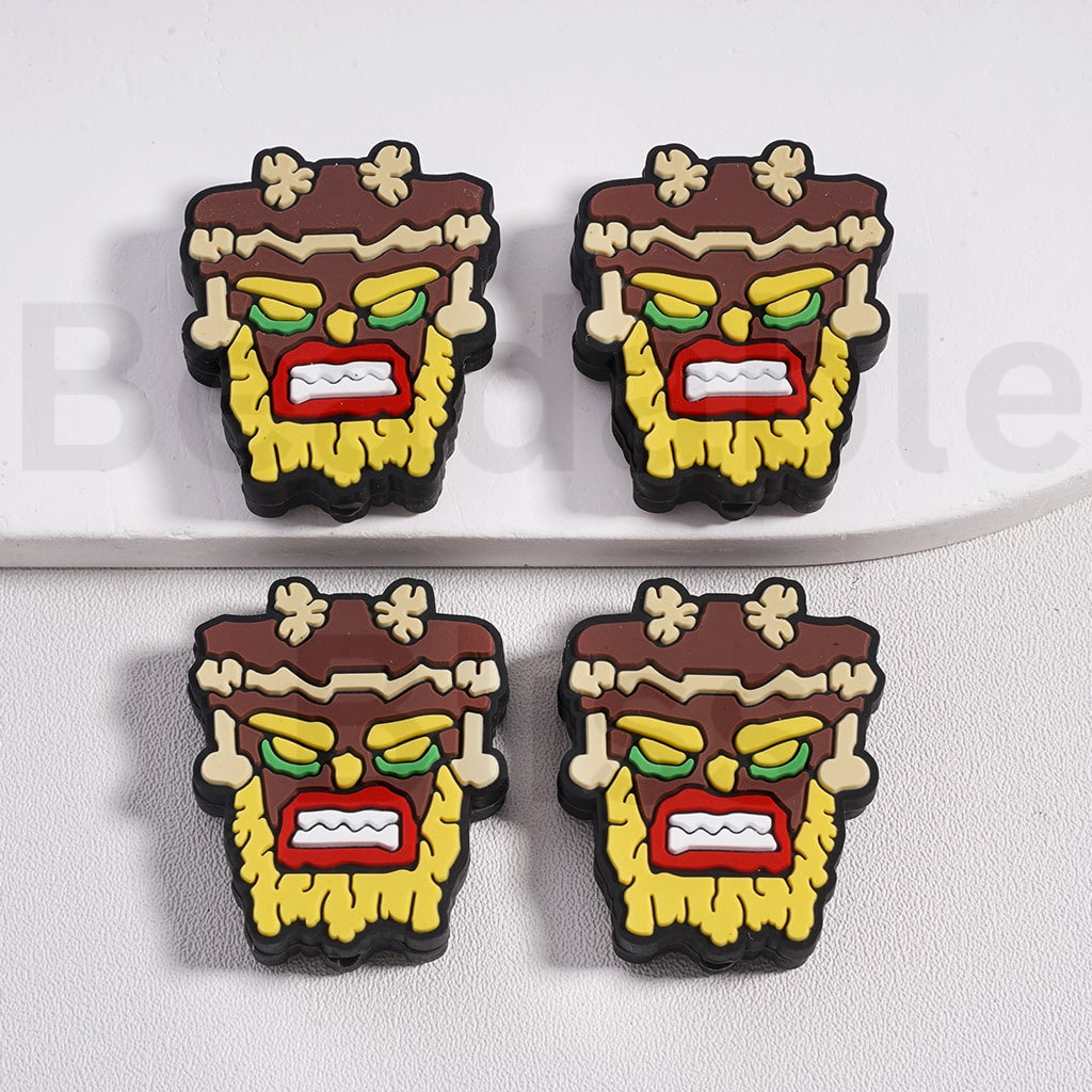 Silicone Focal Beads Cras Bandicoo Tiki Ancient Mask