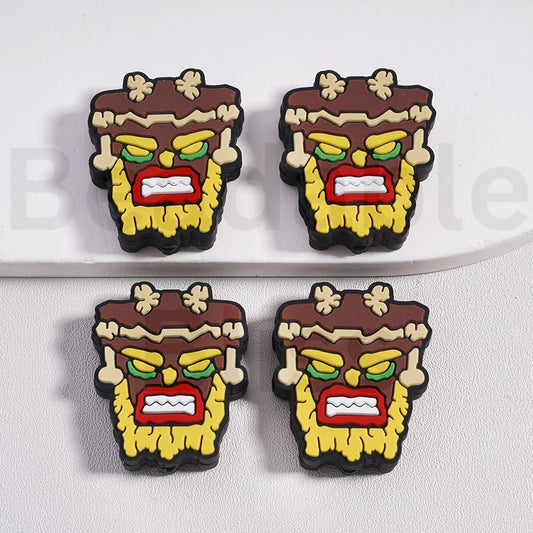 Silicone Focal Beads Cras Bandicoo Tiki Ancient Mask