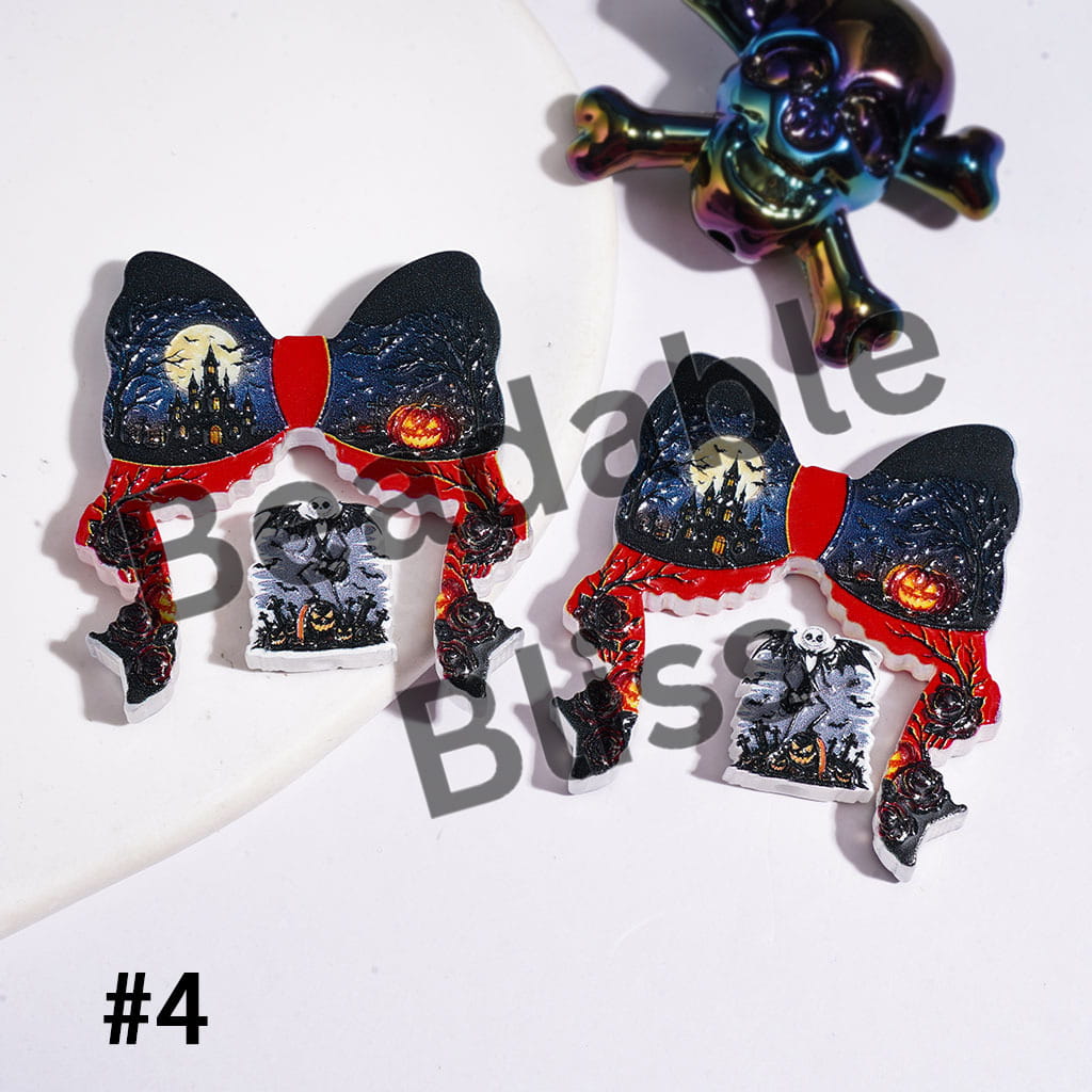 Halloween Theme Horror Series Acrylic Beads Bow and Ornament (Please Read Description)