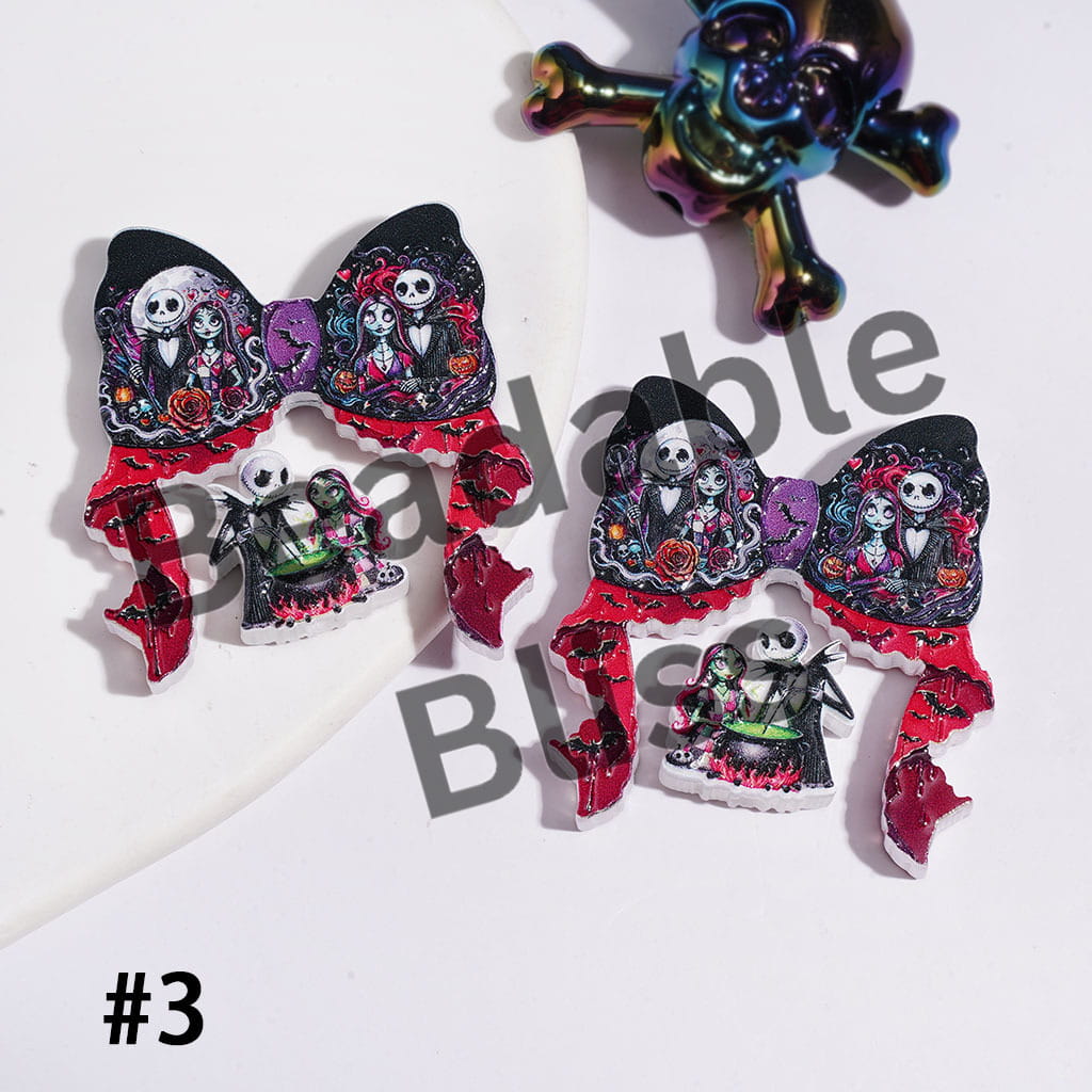 Halloween Theme Horror Series Acrylic Beads Bow and Ornament (Please Read Description)