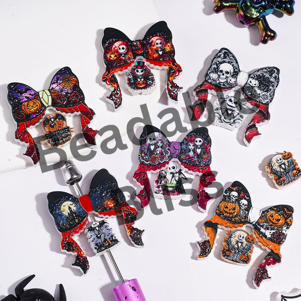 Halloween Theme Horror Series Acrylic Beads Bow and Ornament (Please Read Description)
