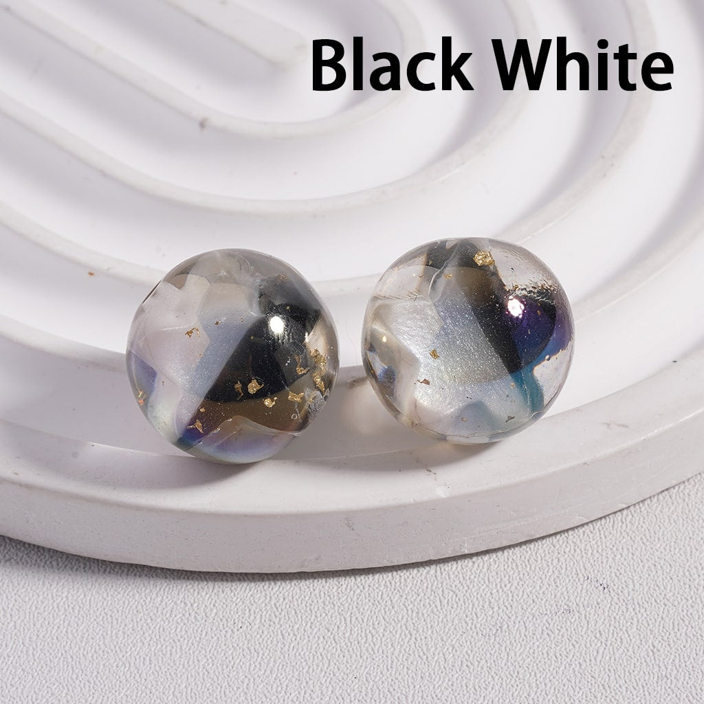 Acrylic Beads UV Coating Large Multi-Color Star Gold Foil Paper Inside, Clear, 16MM