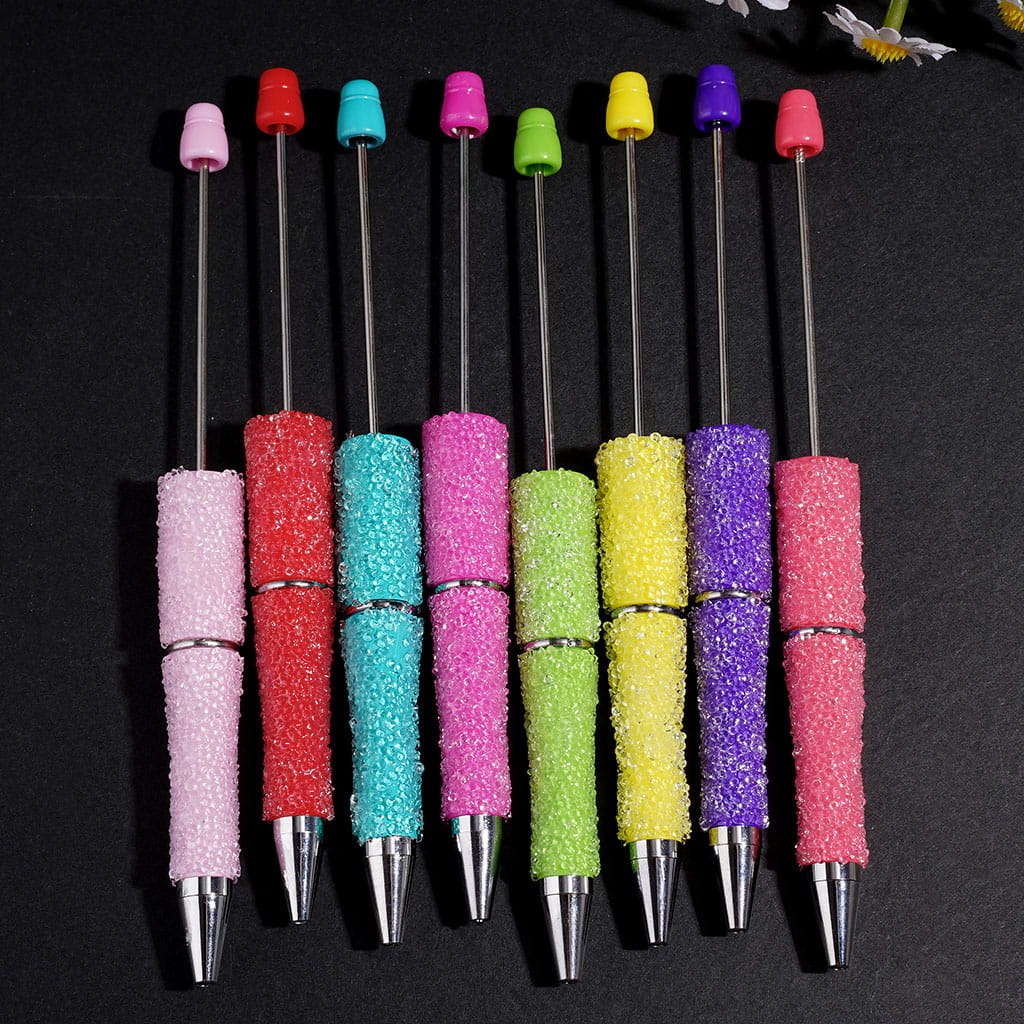Sugar Beadable Pens with Cone Shaped Clear Rhinestones Covering the Entire Pen, Multi-Color