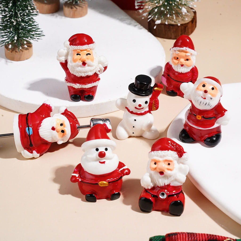 Christmas Theme with Diverse Style Santa Claus and Snowman Acrylic Beads for Pen Topper or Jewelry Accessories