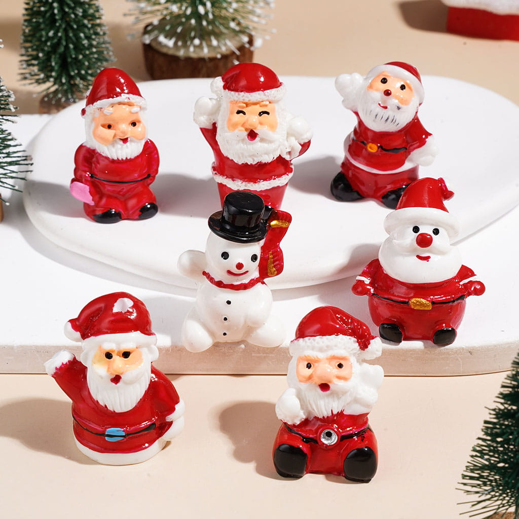 Christmas Theme with Diverse Style Santa Claus and Snowman Acrylic Beads for Pen Topper or Jewelry Accessories