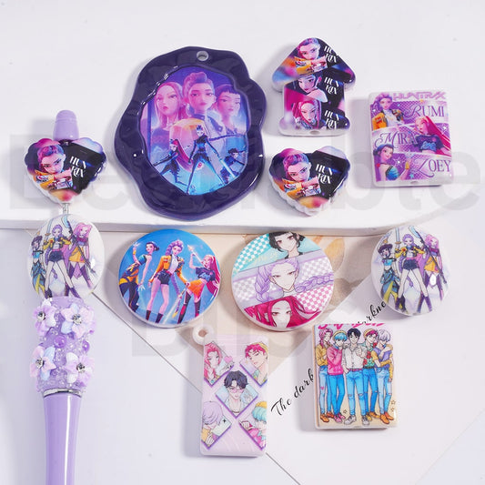 Acrylic Beads K-po Demo Hunter Huntr Series in Different Shapes，Random Mix