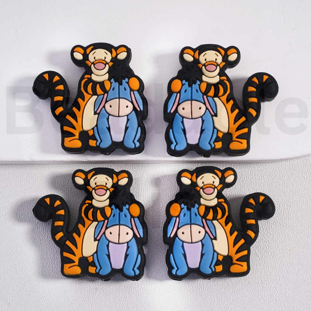 Silicone Focal Beads Cute Stitc & Eeyor Tigge Winn the Pooh