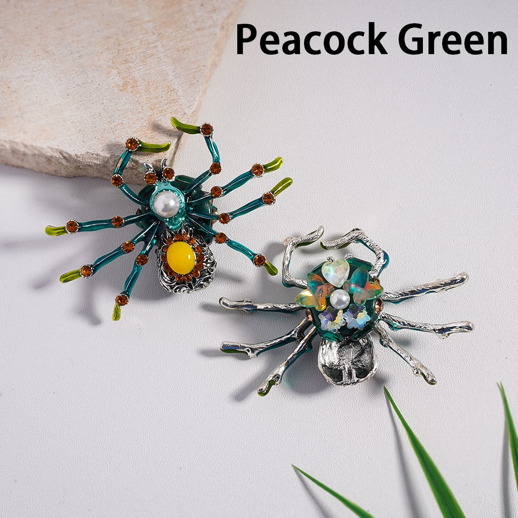 Fancy Alloy Spider with White Pearls Shiny Rhinestones Cute Hearts Butterflies Stars Snowflakes Clay Beads
