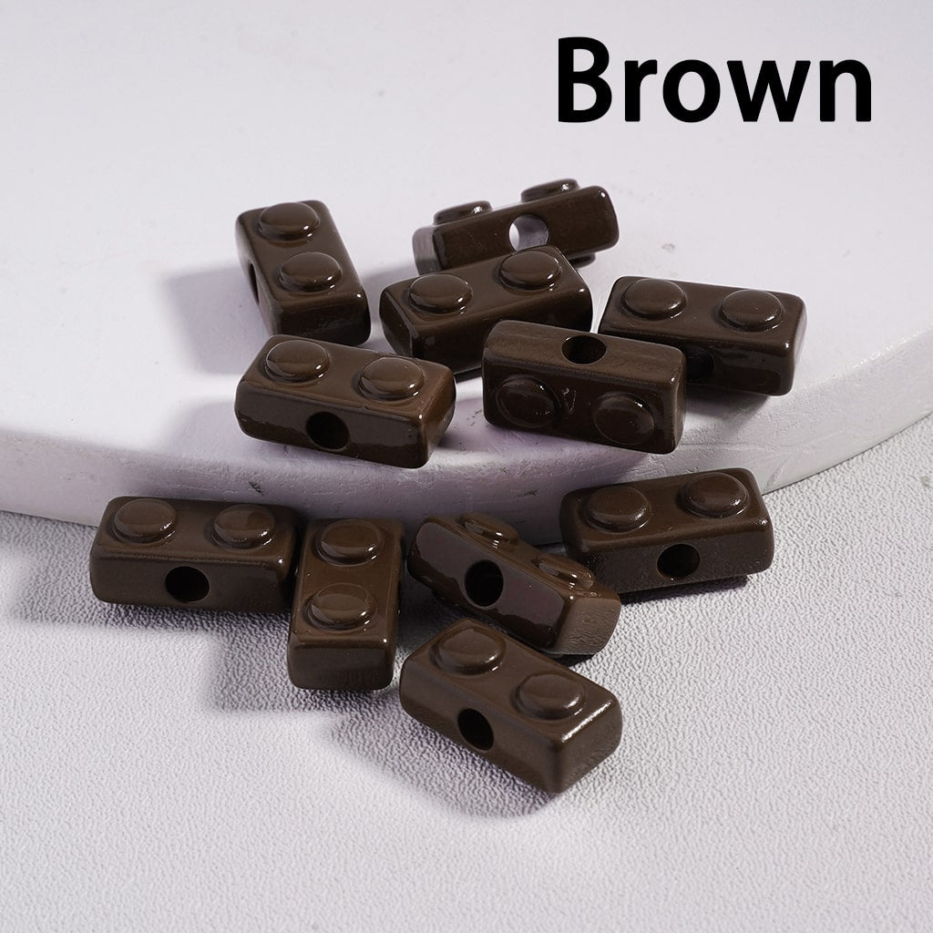 Acrylic Beads Mini Cute Building Toy Blocks in Solid Color, 6*13MM (Single Color is available for 500pcs(Whole Bag)Only)