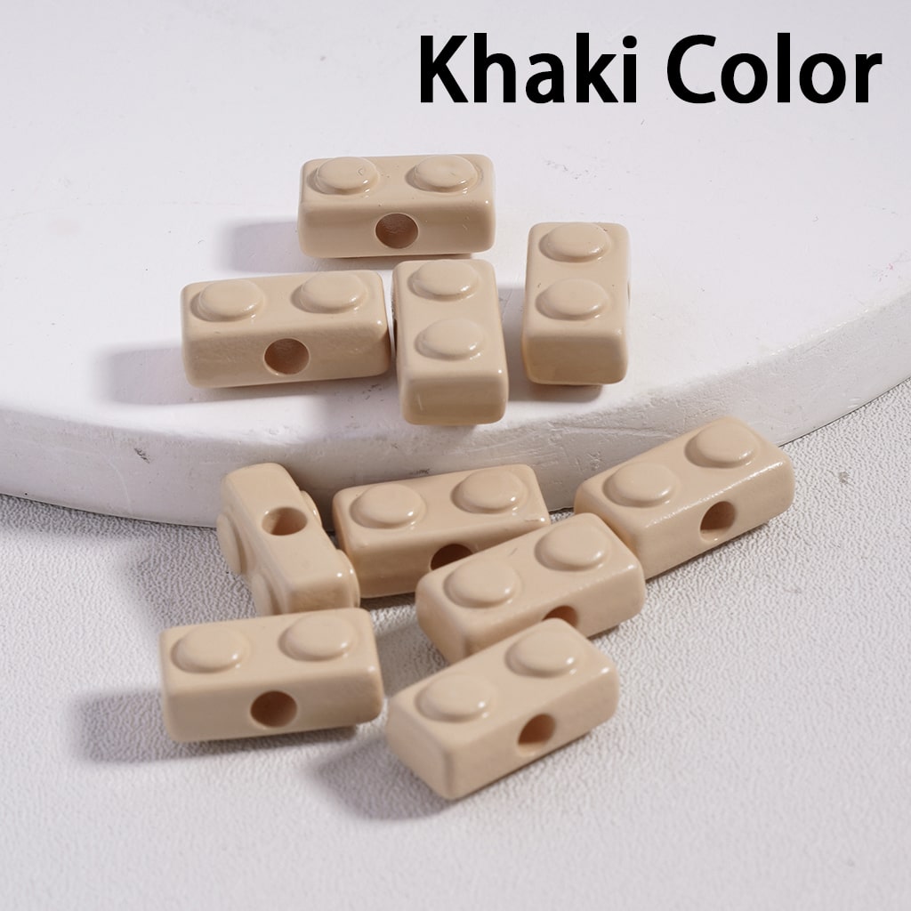 Acrylic Beads Mini Cute Building Toy Blocks in Solid Color, 6*13MM (Single Color is available for 500pcs(Whole Bag)Only)