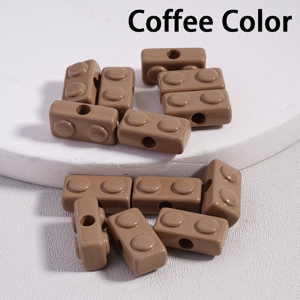 Acrylic Beads Mini Cute Building Toy Blocks in Solid Color, 6*13MM (Single Color is available for 500pcs(Whole Bag)Only)