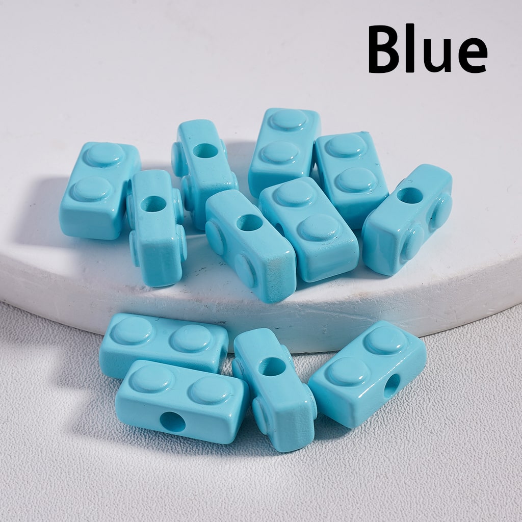 Acrylic Beads Mini Cute Building Toy Blocks in Solid Color, 6*13MM (Single Color is available for 500pcs(Whole Bag)Only)