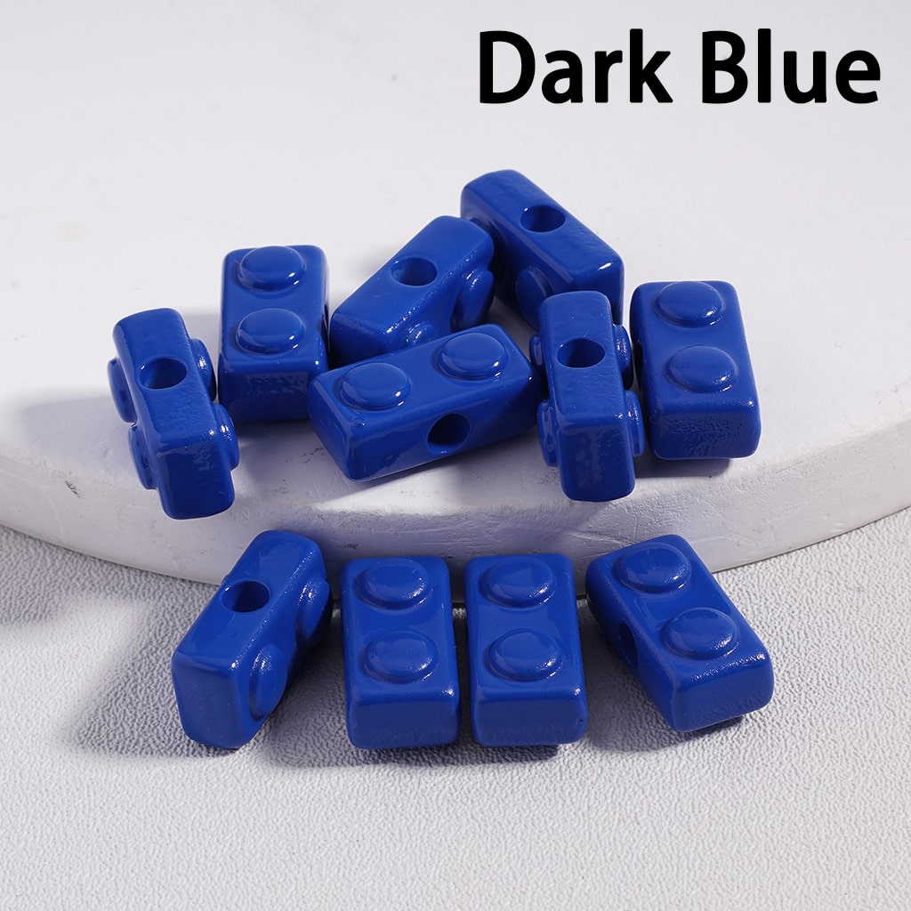Acrylic Beads Mini Cute Building Toy Blocks in Solid Color, 6*13MM (Single Color is available for 500pcs(Whole Bag)Only)