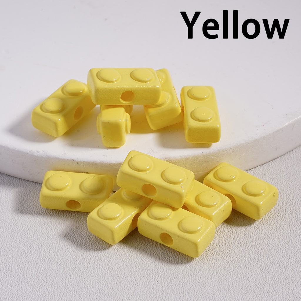 Acrylic Beads Mini Cute Building Toy Blocks in Solid Color, 6*13MM (Single Color is available for 500pcs(Whole Bag)Only)