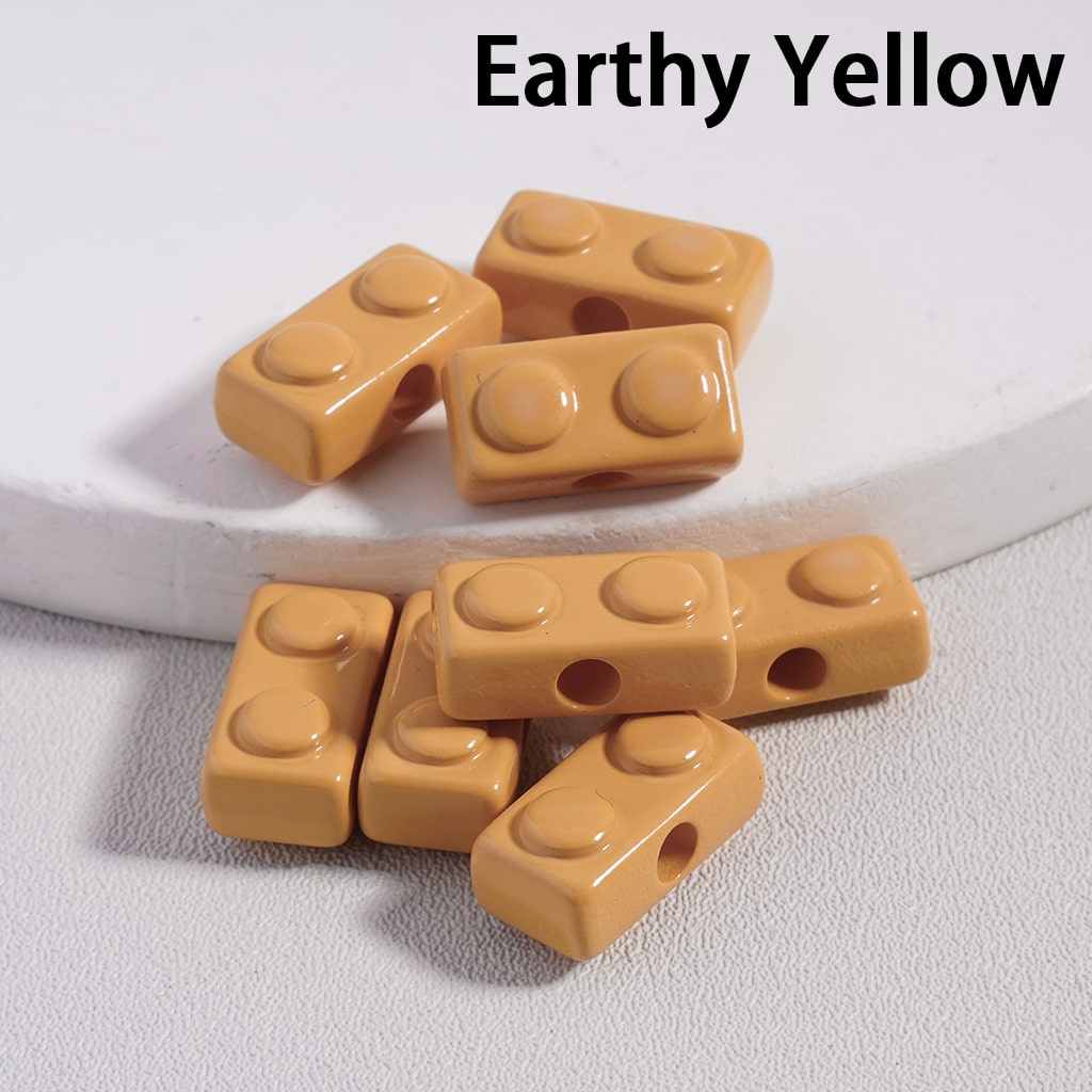 Acrylic Beads Mini Cute Building Toy Blocks in Solid Color, 6*13MM (Single Color is available for 500pcs(Whole Bag)Only)