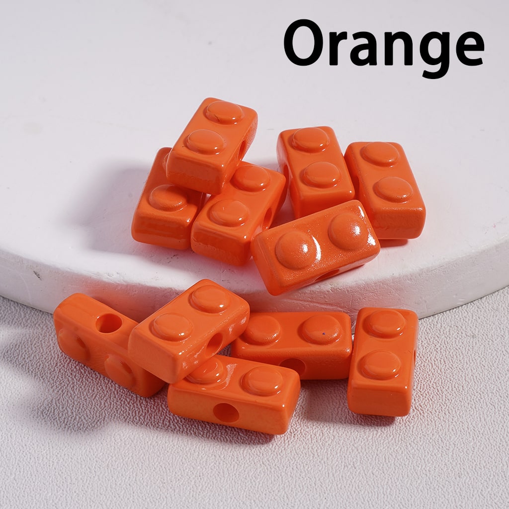 Acrylic Beads Mini Cute Building Toy Blocks in Solid Color, 6*13MM (Single Color is available for 500pcs(Whole Bag)Only)
