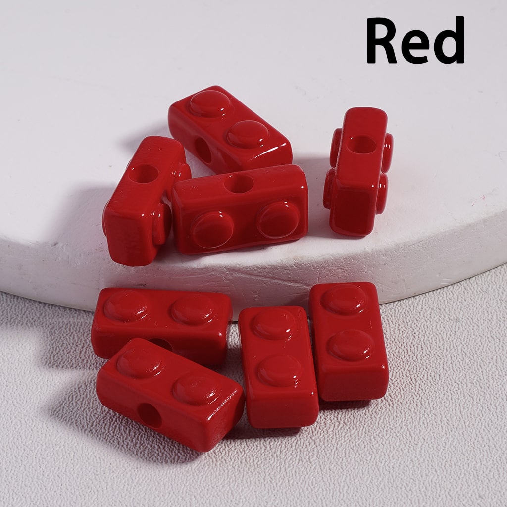 Acrylic Beads Mini Cute Building Toy Blocks in Solid Color, 6*13MM (Single Color is available for 500pcs(Whole Bag)Only)