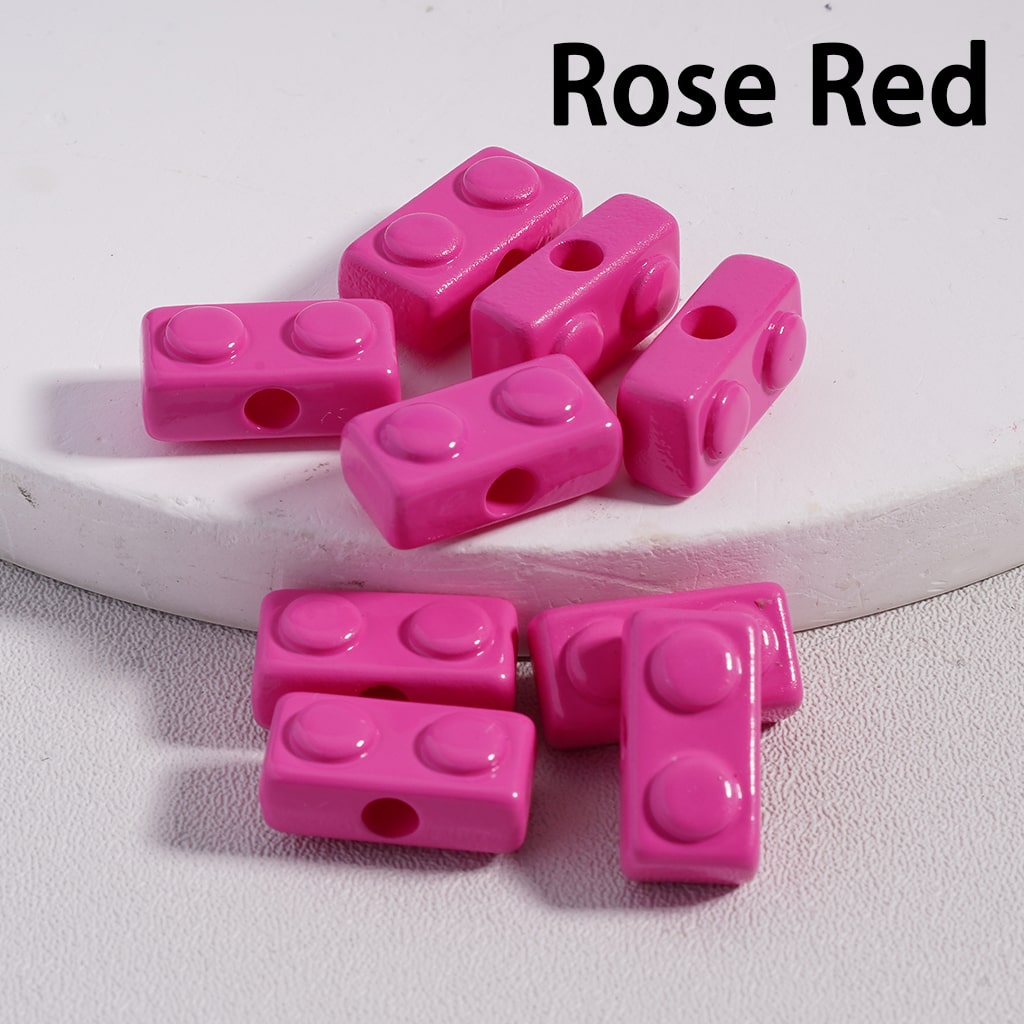 Acrylic Beads Mini Cute Building Toy Blocks in Solid Color, 6*13MM (Single Color is available for 500pcs(Whole Bag)Only)