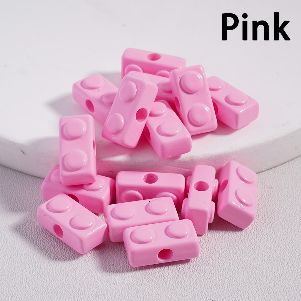 Acrylic Beads Mini Cute Building Toy Blocks in Solid Color, 6*13MM (Single Color is available for 500pcs(Whole Bag)Only)