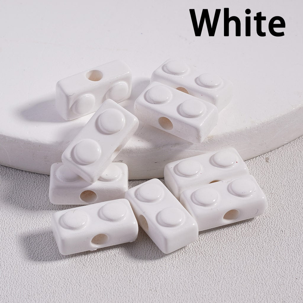 Acrylic Beads Mini Cute Building Toy Blocks in Solid Color, 6*13MM (Single Color is available for 500pcs(Whole Bag)Only)