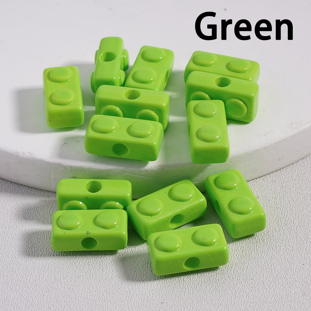 Acrylic Beads Mini Cute Building Toy Blocks in Solid Color, 6*13MM (Single Color is available for 500pcs(Whole Bag)Only)