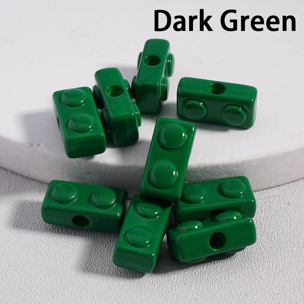 Acrylic Beads Mini Cute Building Toy Blocks in Solid Color, 6*13MM (Single Color is available for 500pcs(Whole Bag)Only)