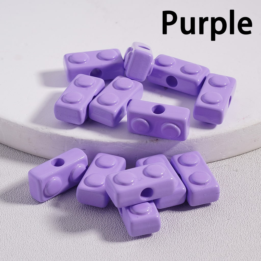 Acrylic Beads Mini Cute Building Toy Blocks in Solid Color, 6*13MM (Single Color is available for 500pcs(Whole Bag)Only)