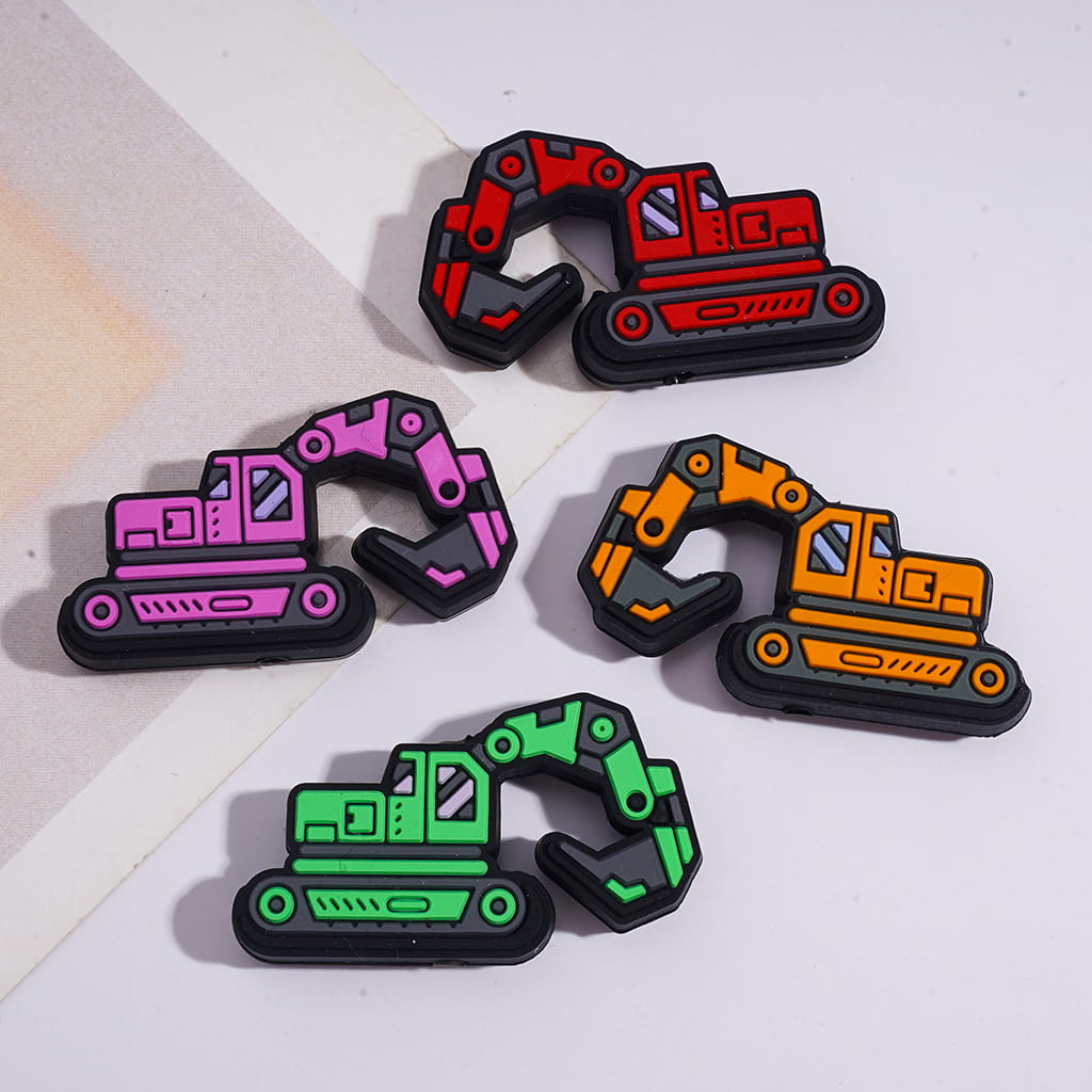 Silicone Focal Beads Various Colors Crawler Excavator Traxcavator Series