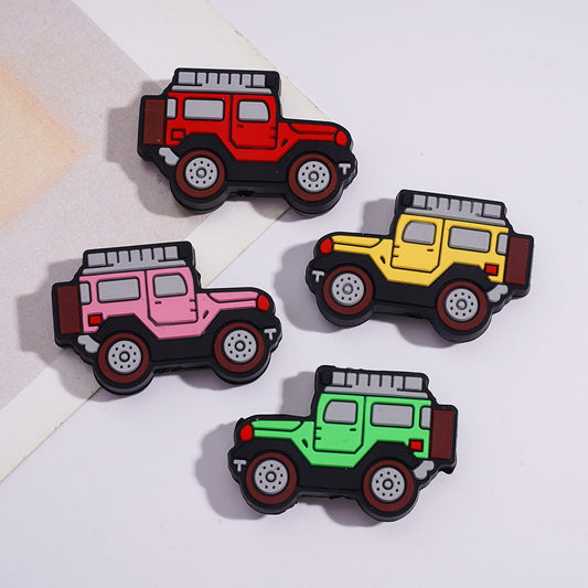 Silicone Focal Beads Assorted Colors Off-Road Vehicles Theme