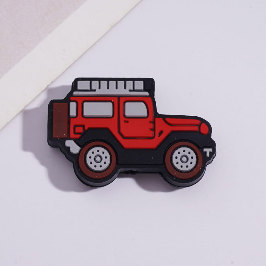 Silicone Focal Beads Assorted Colors Off-Road Vehicles Theme