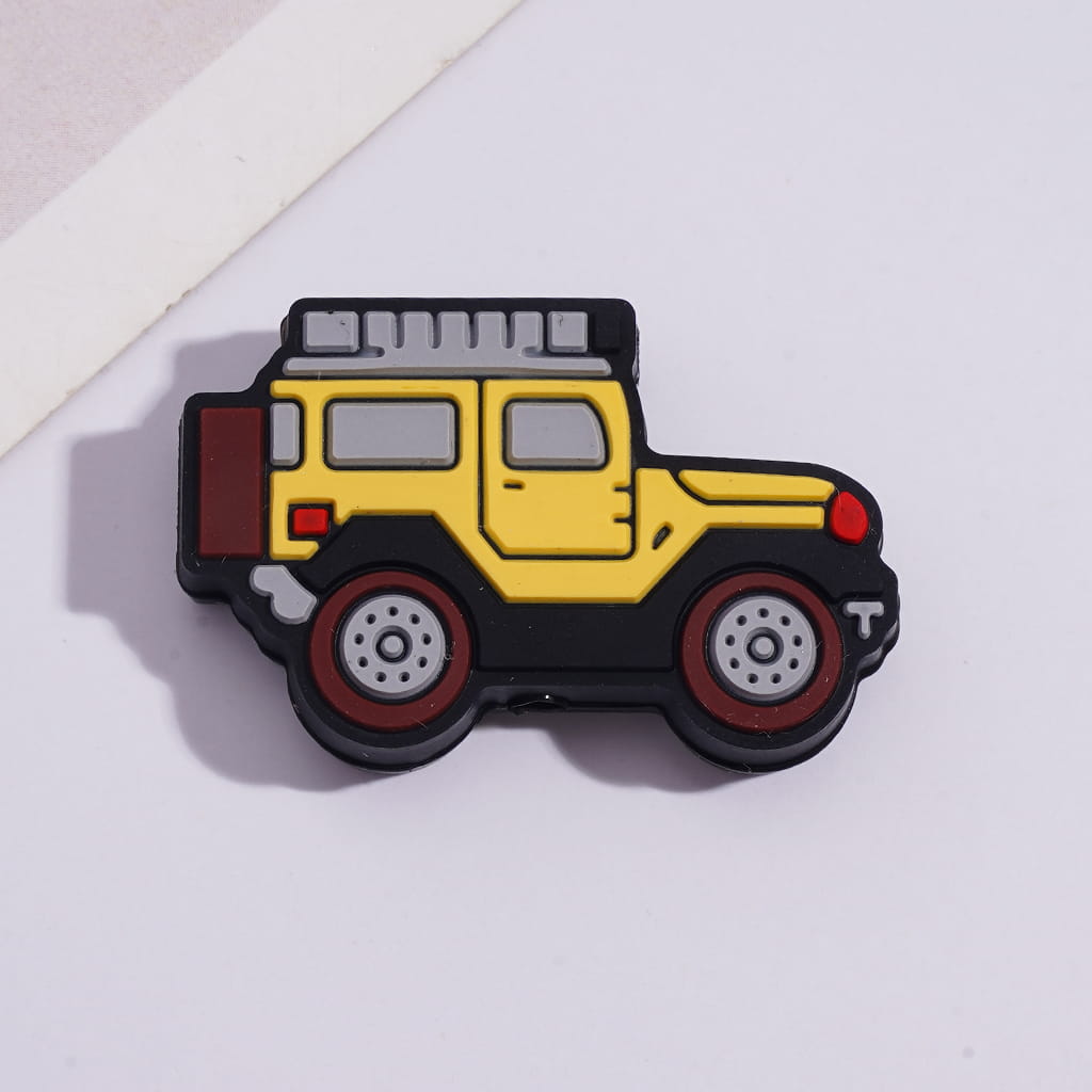 Silicone Focal Beads Assorted Colors Off-Road Vehicles Theme