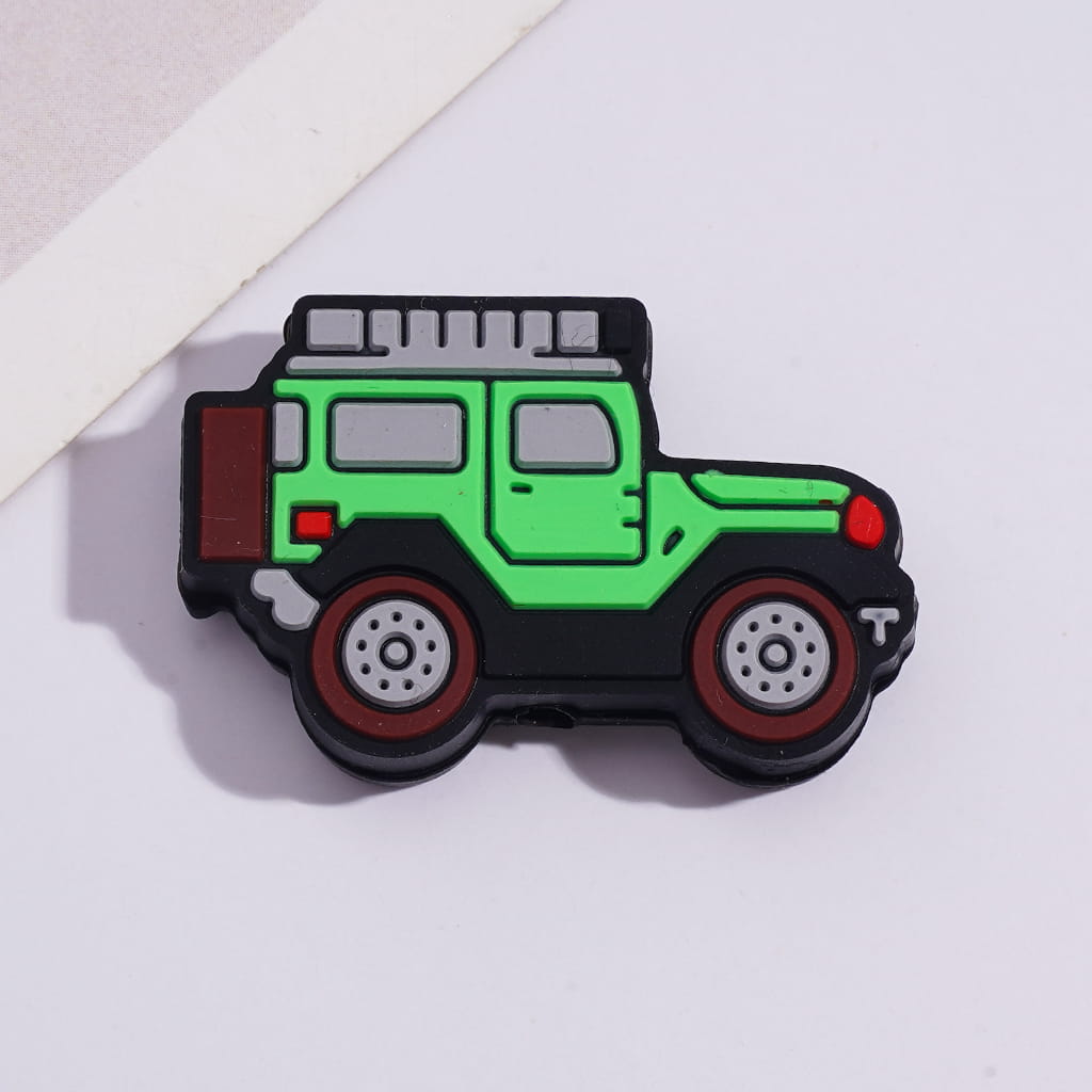 Silicone Focal Beads Assorted Colors Off-Road Vehicles Theme