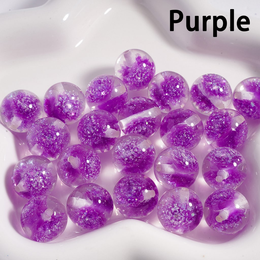 Acrylic Beads Luminous  Cute Glitter Multi-Color Daisy Flower Inside , Clear, 16MM
